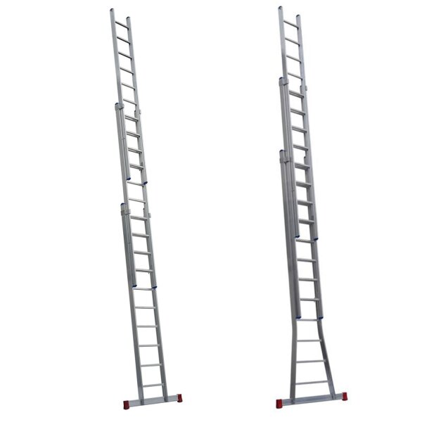 Schiebeleiter 3-teilig, geschweißte Ausführung, mit Bodentraverse 135cm