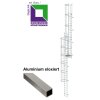 Mehrzügige Steigleiter mit Rückenschutz, Aluminium eloxiert verschiedene Steighöhen
