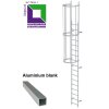 Einzügige Steigleiter mit Rückenschutz (bauliche Anlagen)  Aluminium blank verschiedene Steighöhen