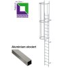 Einzügige Steigleiter mit Rückenschutz (bauliche Anlagen) Aluminium eloxiert verschiedene Steighöhen