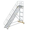 Plattformtreppe 45&deg; fahrbar Stufenbreite 1000mm 19 Stufen Aluminium geriffelt