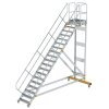 Plattformtreppe 45° fahrbar Stufenbreite 800 mm 19 Stufen Aluminium geriffelt