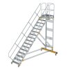 Plattformtreppe 45° fahrbar Stufenbreite 800 mm 16 Stufen Aluminium geriffelt