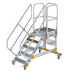 Plattformtreppe 45° fahrbar Stufenbreite 600 mm 5...