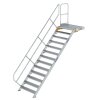 Treppe mit Plattform 45° Stufenbreite 1000 mm 13 Stufen Aluminium geriffelt