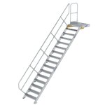 Treppe mit Plattform 45° Stufenbreite 800 mm 16...