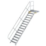 Treppe mit Plattform 45° Stufenbreite 800 mm 15...