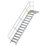 Treppe mit Plattform 45° Stufenbreite 800 mm 14...