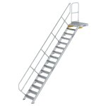 Treppe mit Plattform 45° Stufenbreite 600 mm 16...