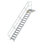 Treppe mit Plattform 45° Stufenbreite 600 mm 15...