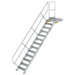 Treppe mit Plattform 45° Stufenbreite 600 mm 13...