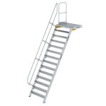 Treppe mit Plattform 60° Stufenbreite 1000 mm 14...