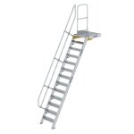 Treppe mit Plattform 60° Stufenbreite 600 mm 13...