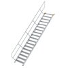 Treppe 45&deg; Stufenbreite 1000 mm 18 Stufen Aluminium geriffelt