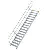 Treppe 45&deg; Stufenbreite 1000 mm 17 Stufen Aluminium geriffelt