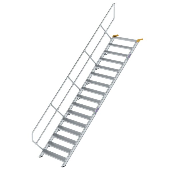 Treppe 45° Stufenbreite 1000 mm 16 Stufen Aluminium geriffelt