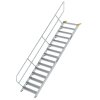Treppe 45&deg; Stufenbreite 1000 mm 15 Stufen Aluminium geriffelt