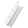 Treppe 45&deg; Stufenbreite 1000 mm 14 Stufen Aluminium geriffelt