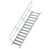 Treppe 45&deg; Stufenbreite 1000 mm 13 Stufen Aluminium geriffelt