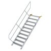 Treppe 45&deg; Stufenbreite 1000 mm 10 Stufen Aluminium geriffelt