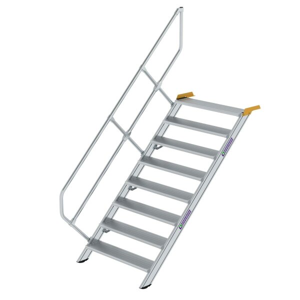 Treppe 45° Stufenbreite 1000 mm 8 Stufen Aluminium geriffelt