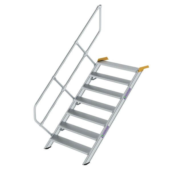 Treppe 45° Stufenbreite 1000 mm 7 Stufen Aluminium geriffelt