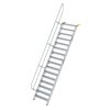 Treppe 60&deg; Stufenbreite 1000 mm 16 Stufen Aluminium geriffelt
