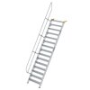 Treppe 60&deg; Stufenbreite 1000 mm 15 Stufen Aluminium geriffelt