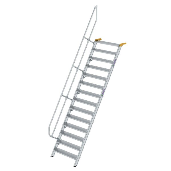 Treppe 60° Stufenbreite 1000 mm 14 Stufen Aluminium geriffelt