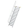 Treppe 60&deg; Stufenbreite 1000 mm 14 Stufen Aluminium geriffelt