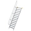 Treppe 60&deg; Stufenbreite 1000 mm 13 Stufen Aluminium geriffelt