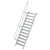 Treppe 60&deg; Stufenbreite 1000 mm 12 Stufen Aluminium geriffelt