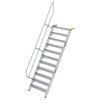 Treppe 60&deg; Stufenbreite 1000 mm 11 Stufen Aluminium geriffelt