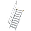 Treppe 60&deg; Stufenbreite 1000 mm 9 Stufen Aluminium geriffelt