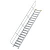 Treppe 45&deg; Stufenbreite 800 mm 18 Stufen Aluminium geriffelt