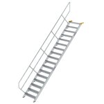 Treppe 45° Stufenbreite 800 mm 17 Stufen Aluminium...