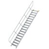 Treppe 45&deg; Stufenbreite 800 mm 17 Stufen Aluminium geriffelt