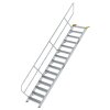 Treppe 45&deg; Stufenbreite 800 mm 15 Stufen Aluminium geriffelt