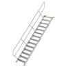 Treppe 45&deg; Stufenbreite 800 mm 14 Stufen Aluminium geriffelt