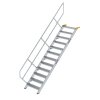 Treppe 45&deg; Stufenbreite 800 mm 12 Stufen Aluminium geriffelt