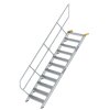 Treppe 45&deg; Stufenbreite 800 mm 11 Stufen Aluminium geriffelt