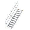 Treppe 45&deg; Stufenbreite 800 mm 10 Stufen Aluminium geriffelt
