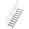 Treppe 45&deg; Stufenbreite 800 mm 9 Stufen Aluminium geriffelt