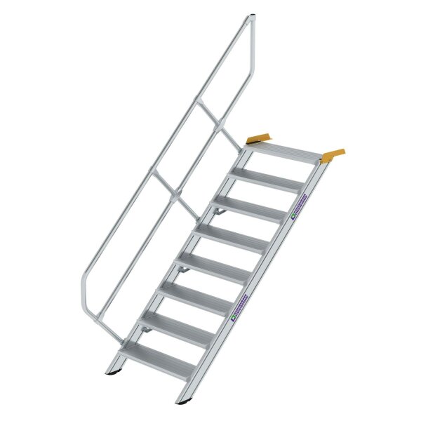 Treppe 45° Stufenbreite 800 mm 8 Stufen Aluminium geriffelt