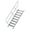 Treppe 45&deg; Stufenbreite 800 mm 8 Stufen Aluminium geriffelt