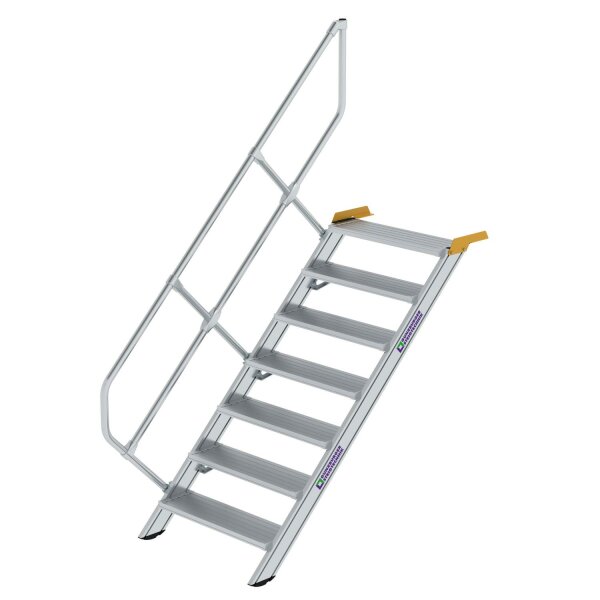 Treppe 45° Stufenbreite 800 mm 7 Stufen Aluminium geriffelt