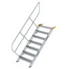 Treppe 45&deg; Stufenbreite 800 mm 7 Stufen Aluminium geriffelt