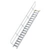 Treppe 45&deg; Stufenbreite 600 mm 18 Stufen Aluminium geriffelt