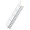 Treppe 45&deg; Stufenbreite 600 mm 17 Stufen Aluminium geriffelt