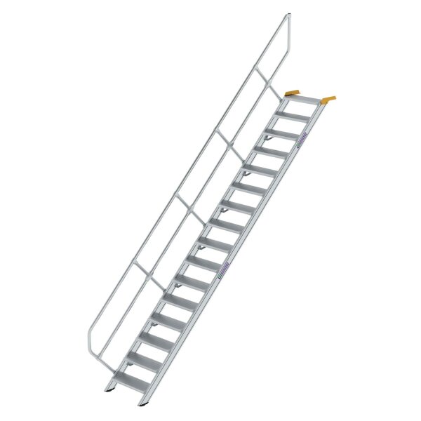 Treppe 45° Stufenbreite 600 mm 16 Stufen Aluminium geriffelt